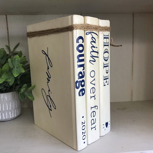 Handcrafted Distressed Book Stack Decor - Picture 7 of 8